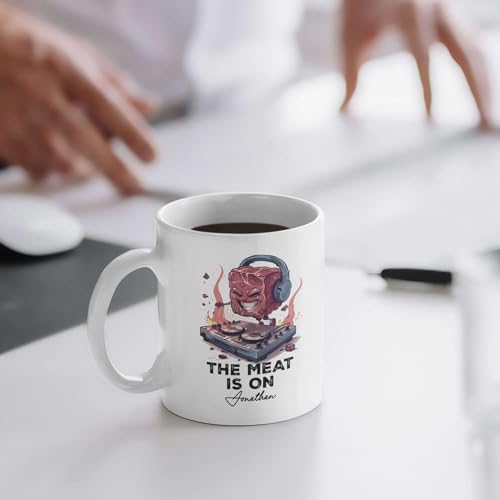 Steak DJ With Custom Name Personalized | Customised Coffee Mug | 11 OZ