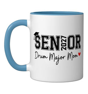 Senior 2027 Drum Major Mom Marching Band | Ceramic Coffee Mug | 11 OZ