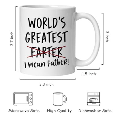 World s Greatest Farter I Mean Father Funny | Ceramic Coffee Mug | 11 OZ