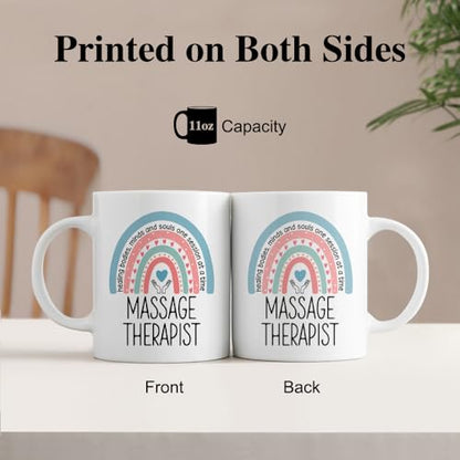 Massage Therapist Funny Double-Sided Rainbow | Ceramic Coffee Mug | 11 OZ