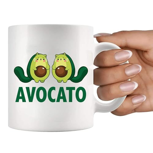 Avocato Avocado Lover Gifts Cat Mom Dad from | Ceramic Coffee Mug | 11 OZ