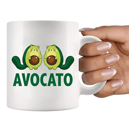 Avocato Avocado Lover Gifts Cat Mom Dad from | Ceramic Coffee Mug | 11 OZ