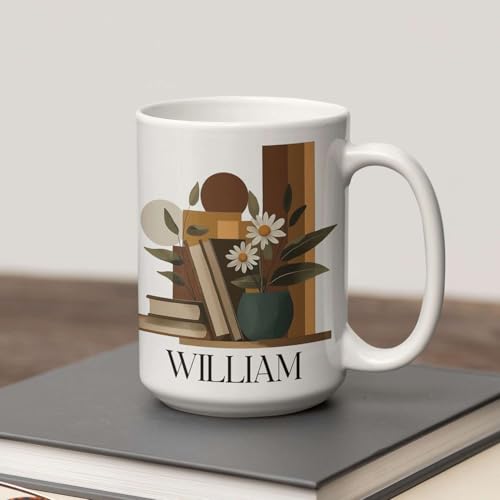 Custom Book Lover Personalized Name with | Customised Coffee Mug | 11 OZ