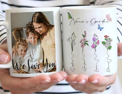 Personalized Nana s Garden Bith Month | Customised Coffee Mug | 11 OZ