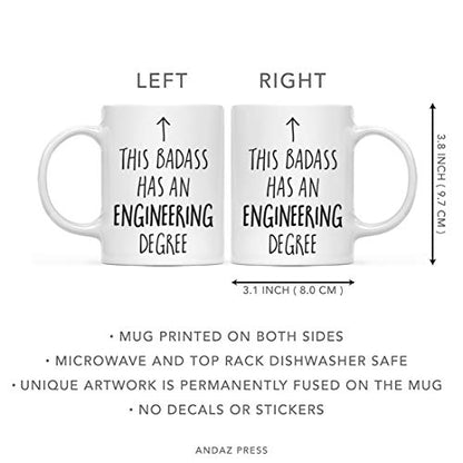 Graduation Gift This Badass Has a Engineering | Ceramic Coffee Mug | 11 OZ