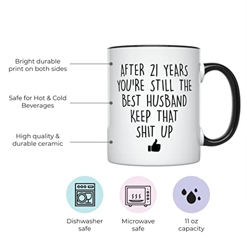 21 Year Anniversary for Him 21st Wedding | Ceramic Coffee Mug | 11 OZ