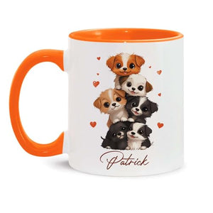 Adorable Puppy Custom Name Animal Accent | Customised Coffee Mug | 11 OZ