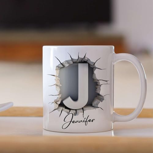 Custom Alphabet Initial J Personalized | Customised Coffee Mug | 11 OZ