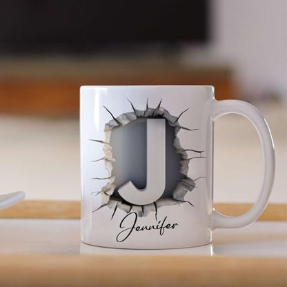 Custom Alphabet Initial J Personalized | Customised Coffee Mug | 11 OZ