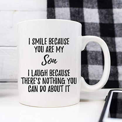 Funny Dad to Son Gifts Best Ever | Ceramic Coffee Mug | 11 OZ