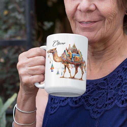 Custom Name Camel Personalized Pushkar Fair | Customised Coffee Mug | 11 OZ