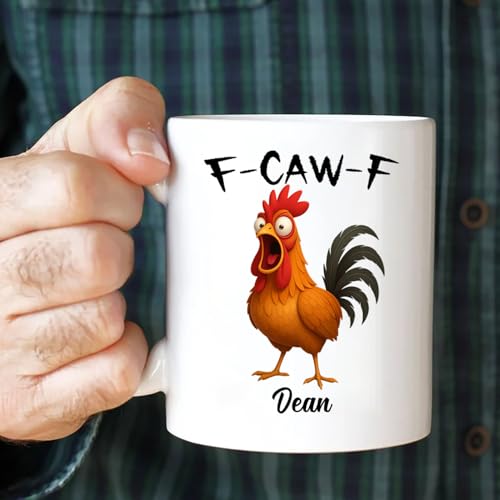 Personalized Caw F Rooster Humorous Crazy | Customised Coffee Mug | 11 OZ