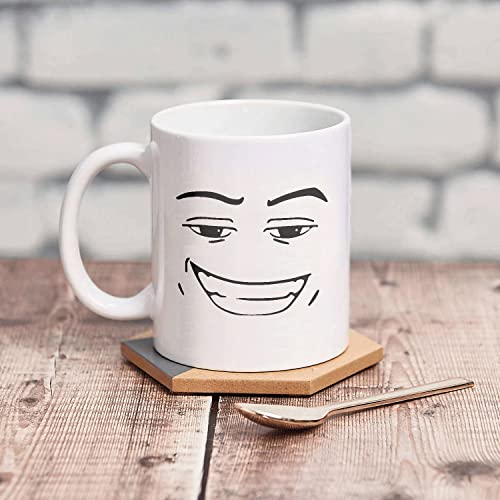 MAN FACE Funny Gamer Birthday Gift Serious Guy | Ceramic Coffee Mug | 11 OZ