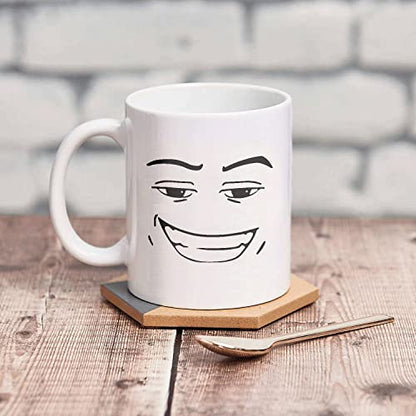 MAN FACE Funny Gamer Birthday Gift Serious Guy | Ceramic Coffee Mug | 11 OZ
