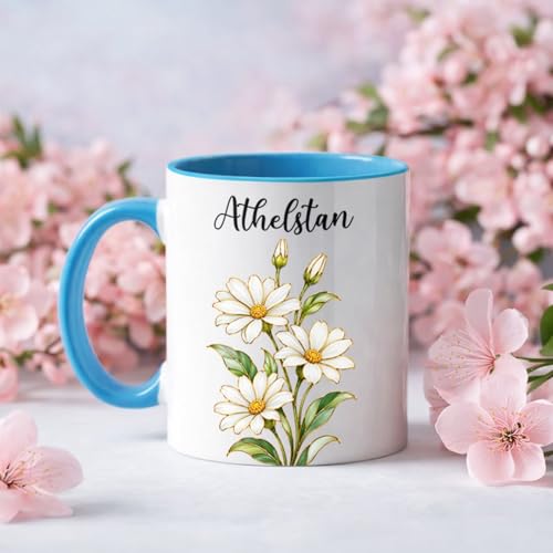 Personalized Daisy Flowers with Name | Customised Coffee Mug | 11 OZ