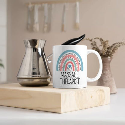 Massage Therapist Funny Double-Sided Rainbow | Ceramic Coffee Mug | 11 OZ