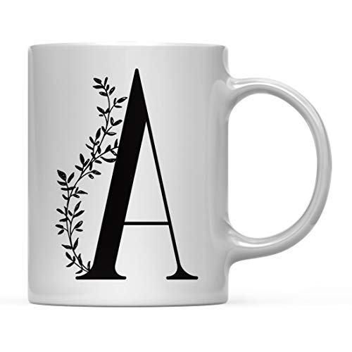 Gift Elegant Design Monogram Initial Letter A | Ceramic Coffee Mug | 11 OZ