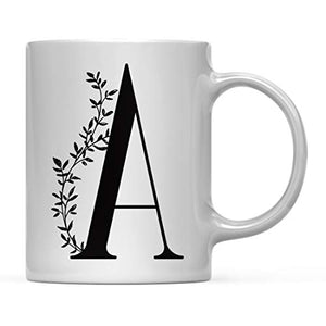 Gift Elegant Design Monogram Initial Letter A | Ceramic Coffee Mug | 11 OZ