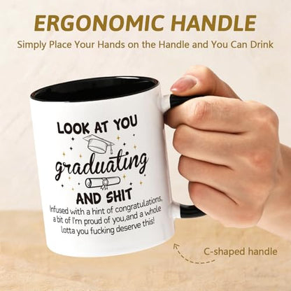 Graduation Gift for Her Him Look at You | Ceramic Coffee Mug | 11 OZ
