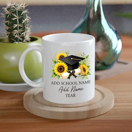 Custom Graduation Cap Personalized School | Customised Coffee Mug | 11 OZ