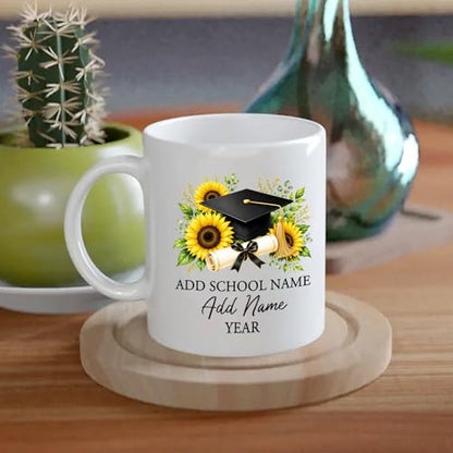 Custom Graduation Cap Personalized School | Customised Coffee Mug | 11 OZ