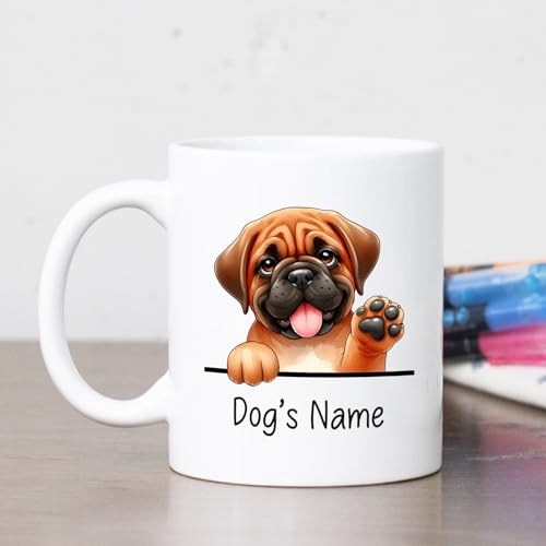 Personalized Bullmastiff with Name Custom | Customised Coffee Mug | 11 OZ