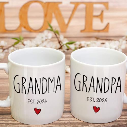 Promoted to Grandparents 2026 Set Baby | Ceramic Coffee Mug | 11 OZ