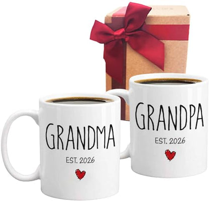 Promoted to Grandparents 2026 Set Baby | Ceramic Coffee Mug | 11 OZ
