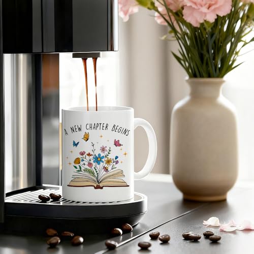 A New Chapter Begins for Women Funny Floral | Ceramic Coffee Mug | 11 OZ