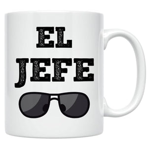 Idea for Boss El Jefe Funny Saying in Spanish | Ceramic Coffee Mug | 11 OZ