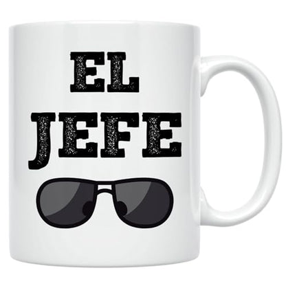 Idea for Boss El Jefe Funny Saying in Spanish | Ceramic Coffee Mug | 11 OZ