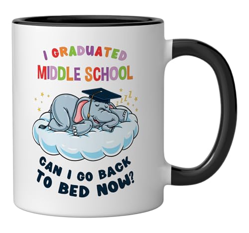 I Graduated Middle School Elephant Student | Ceramic Coffee Mug | 11 OZ