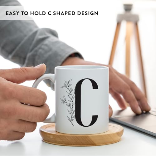Gift Elegant Design Monogram Initial Letter C | Ceramic Coffee Mug | 11 OZ