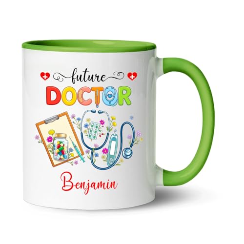 Personalized Name Future Doctor Accent | Customised Coffee Mug | 11 OZ