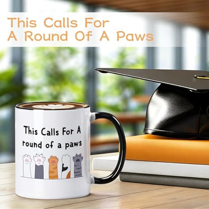 YHRJWN Graduation Gift for Women Men Cute Paws | Ceramic Coffee Mug | 11 OZ