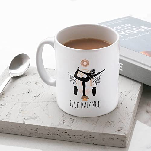 Yoga Find Balance Namaste Buddha Birthday | Ceramic Coffee Mug | 11 OZ
