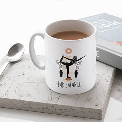 Yoga Find Balance Namaste Buddha Birthday | Ceramic Coffee Mug | 11 OZ