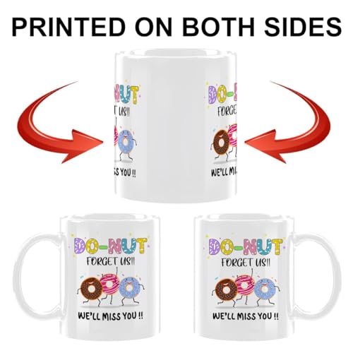 Funny Farewell Do-Nut Forget Us Goodbye Gifts | Ceramic Coffee Mug | 11 OZ