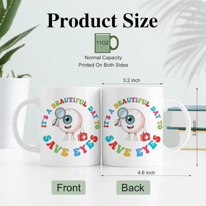 RZHV It s Beautiful Day To Save Eyes Funny | Ceramic Coffee Mug | 11 OZ