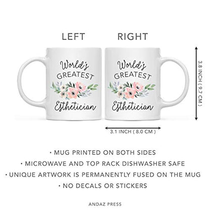 Gift for Women World s Greatest Esthetician | Ceramic Coffee Mug | 11 OZ