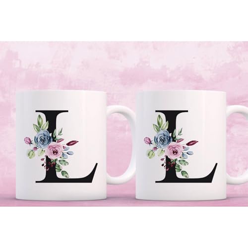 Personalized L Gifts Novelty Monogrammed | Customised Coffee Mug | 11 OZ