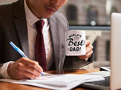 Kropsis World s Best Dad For Him Funny | Ceramic Coffee Mug | 11 OZ