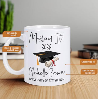 Personalized Graduation 2026 For Her Him | Customised Coffee Mug | 11 OZ