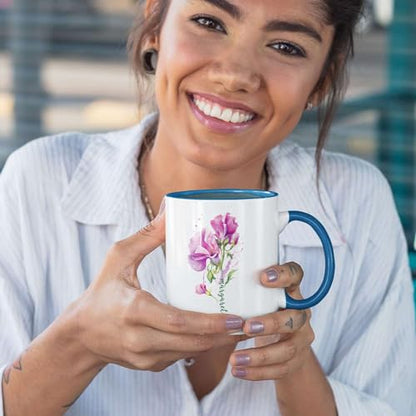 Personalized Name With Sweet Pea Customized | Customised Coffee Mug | 11 OZ