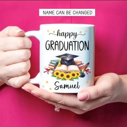 Personalized Happy Graduation with Name | Customised Coffee Mug | 11 OZ