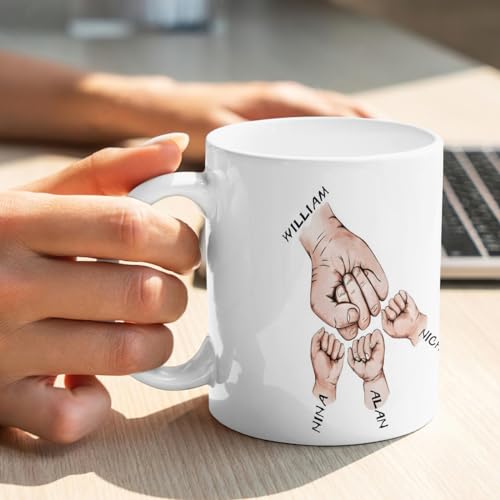 Custom Stepdad with Names Personalized | Customised Coffee Mug | 11 OZ