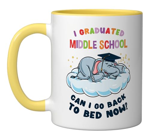 I Graduated Middle School Elephant Funny Funny | Ceramic Coffee Mug | 11 OZ