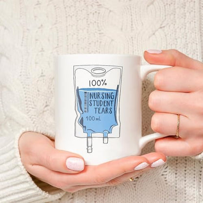 Funny Nurse 100 Nursing Student Tears Gifts | Ceramic Coffee Mug | 11 OZ