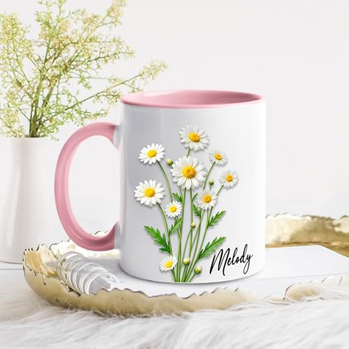 Personalized Daisy Floral Awesome Blossom | Customised Coffee Mug | 11 OZ