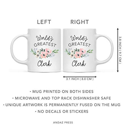 Gift for Women World s Greatest Clerk Bohemian | Ceramic Coffee Mug | 11 OZ